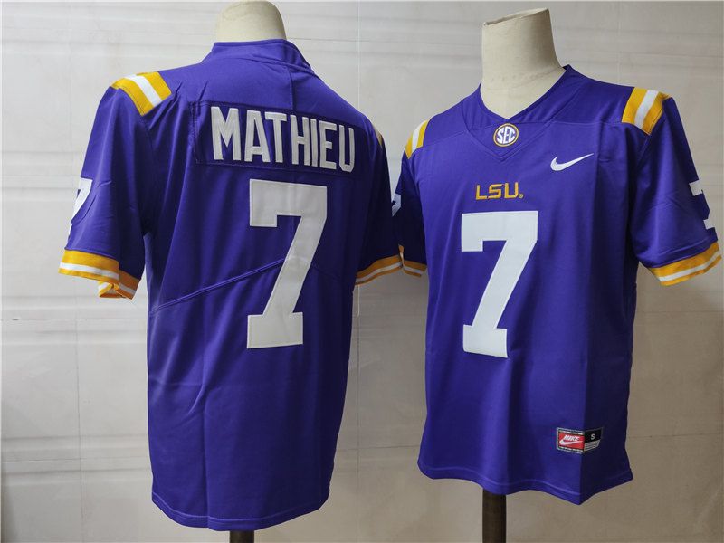 Men LSU Tigers #7 Mathieu Purple Nike 2025 NCAA Jersey->ncaa teams->NCAA Jersey